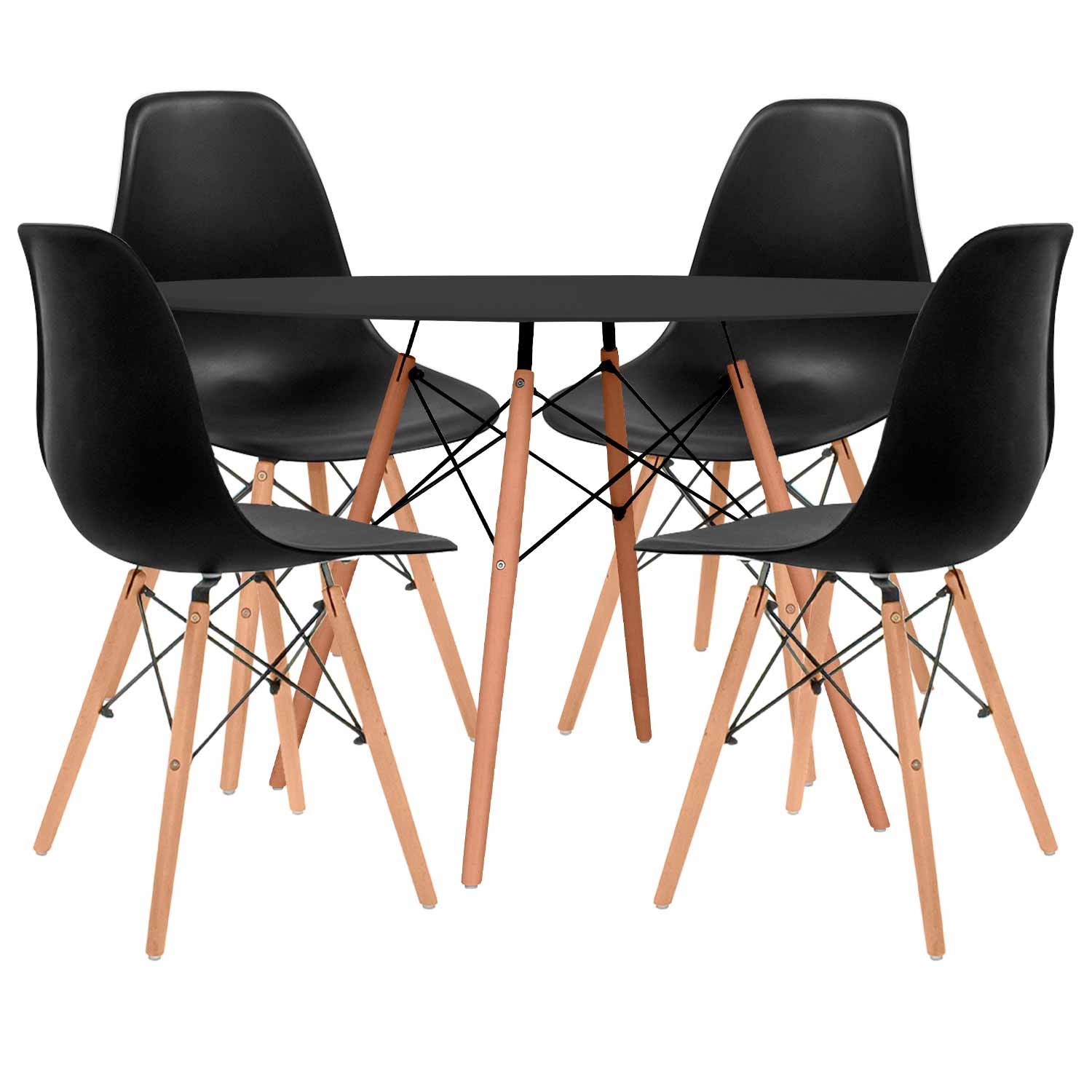 Conjunto de jantar Mesa redonda e 4 cadeiras Estilo nórdico Astrid Thinia Home Conjunto de mesa e cadeira de jantar 1